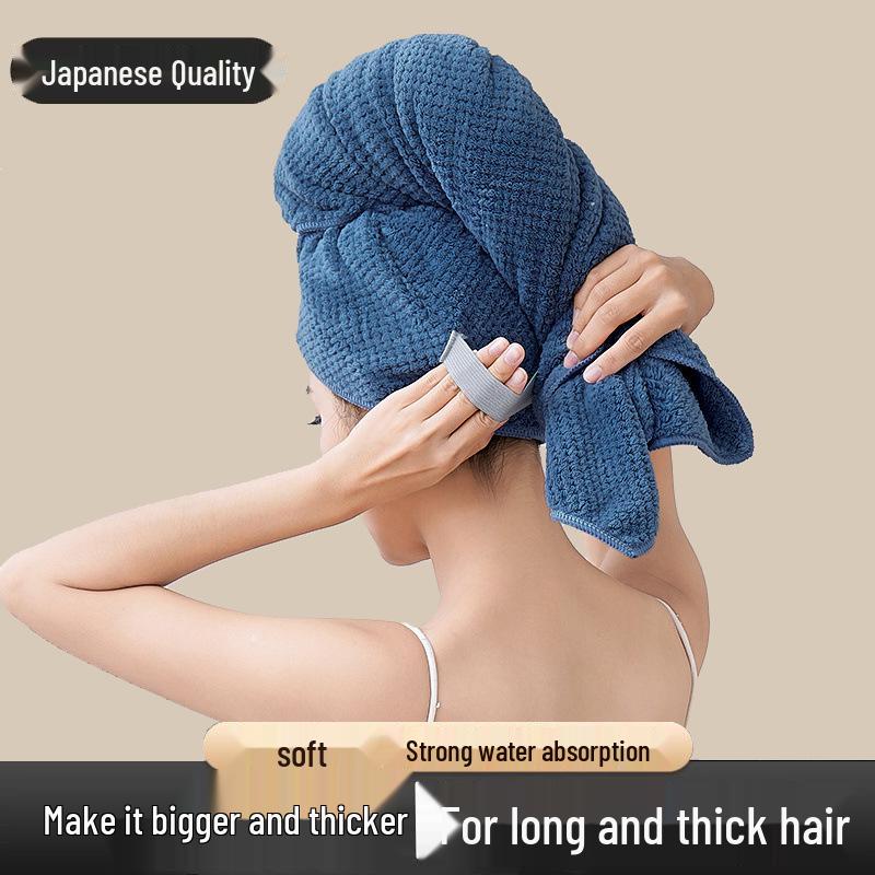 Chu Hui Pink Quick-Dry Super Absorbent Hair Towel for Women with Long Hair