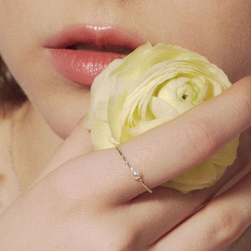 JUDY AND PAUL [925 Silver] Diana Twisted Daily Pearl Ring