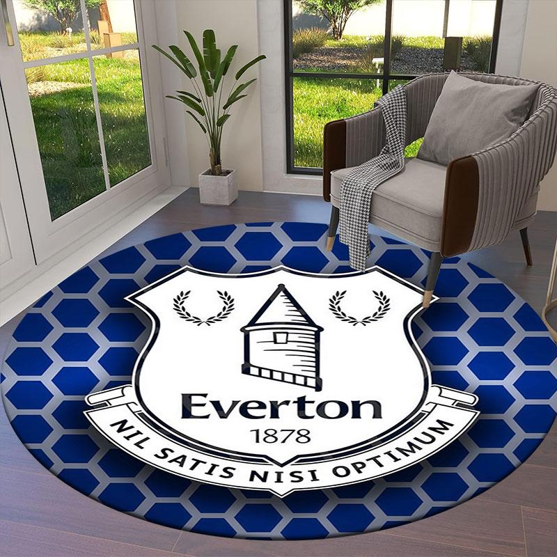 Everton F.C Round Area Rug,Carpet Rug for Living Room Bedroom Sofa Playroom Decor,Non-slip Floor Mat