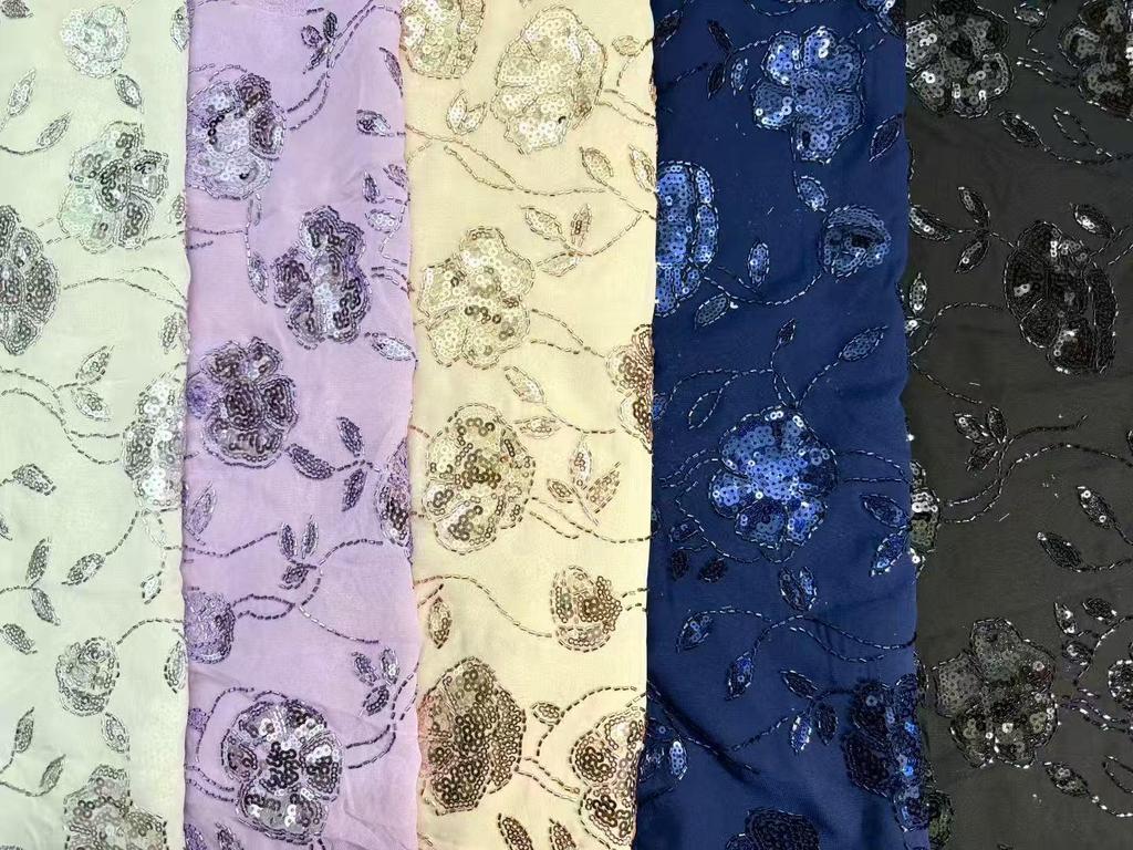 New Gorgeous Floral Sequin Bead Embroidery – Available for Retail and Samples