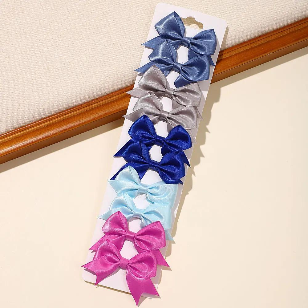 

10 шт./лот Ленточные детские банты Заколки для волос Однотонные Элегантные Банты-ласточкины хвосты Челки для девочек Детей Подарочный набор Прекрасные Головные аксессуары