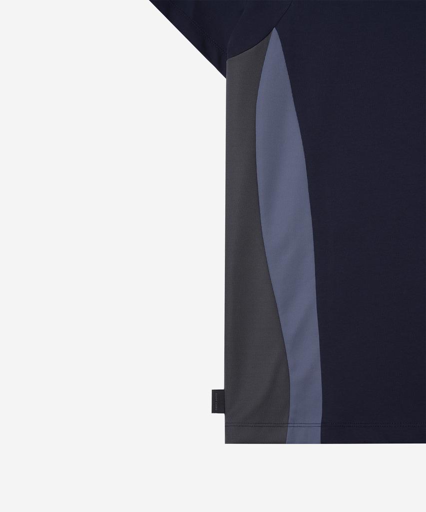 NODE LABS Dev:11 Texture Block Short Sleeve T-Shirt_Navy