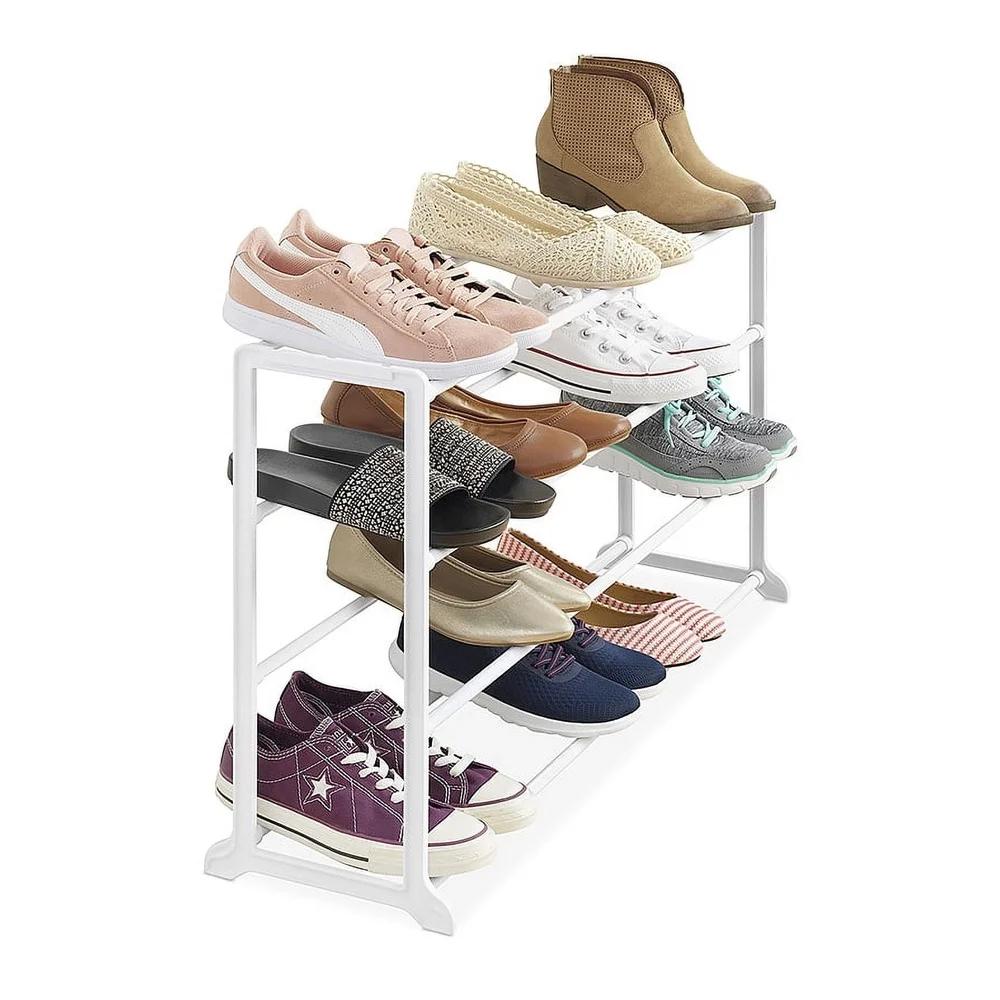 Durable 4 Tier Shoe Rack Organizer Space Saving Tool Free Assembly Ideal Apartments Entryway Garage