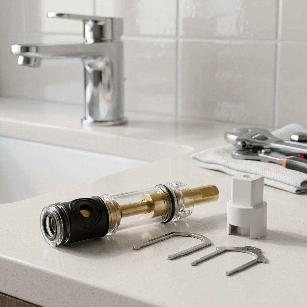 1225 Single Handle Shower Cartridge Replacement for Bathroom Kitchen Faucet High Pressure Temperature Stable Design