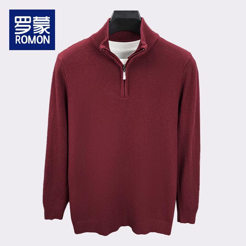 Romon Men's Half-Zip Stand Collar Sweater WLW8807