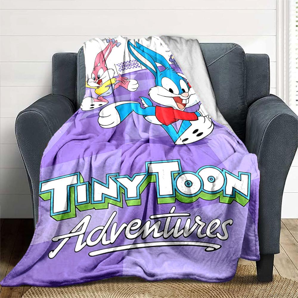 Tiny Toon Adventures Flannel Blanket Super Soft Warm Cozy Blanket For Sofa Bed Office Travel Allseason Home Decor Gift