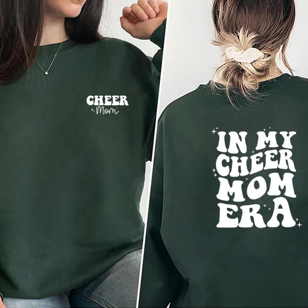In My Cheer Mom Era Sweatshirt Cheer Mama Hoodie Cheer Mom Life Sweatshirt Women Clothes Mother Pullover Mama Gift