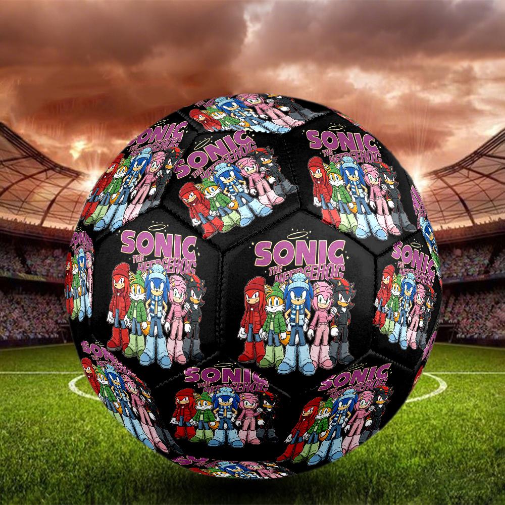 1pc Sonic The Hedgehog Football Soccer Ball Size 5 Indoor Soccer Ball Fashion Colorful Backyard Game -Great For Sports Fans Gift HE87