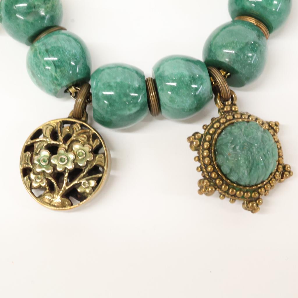 STEPHEN DWECK Green turquoise with charm Bracelet Green/GoldUsed