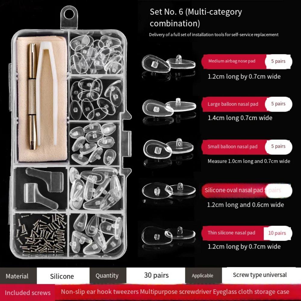 Sklisikre presisjonsskruesett Silikon Briller Reparasjonsverktøy Briller Repareringssett Solbriller