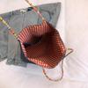 American double-sided bag plaid canvas bag women's commuter tote bag retro contrasting color hand bag spring and summer new parent-child bag