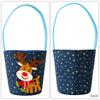 Cartoon Christmas Handbag Gift Bucket Festive Elk Cloth Handbag Christmas Gift Bag Washable Candy Bag For Gift Giving 'S Party