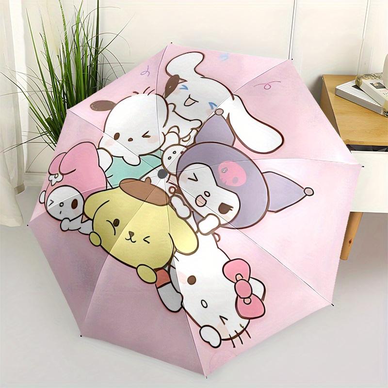 

Sanrio, Kawaii Automatic Open/Close Umbrella-Cute Umbrella with Cute Design, Portable 3-Fold Compact Umbrella for Men & Women, Halloween Chr