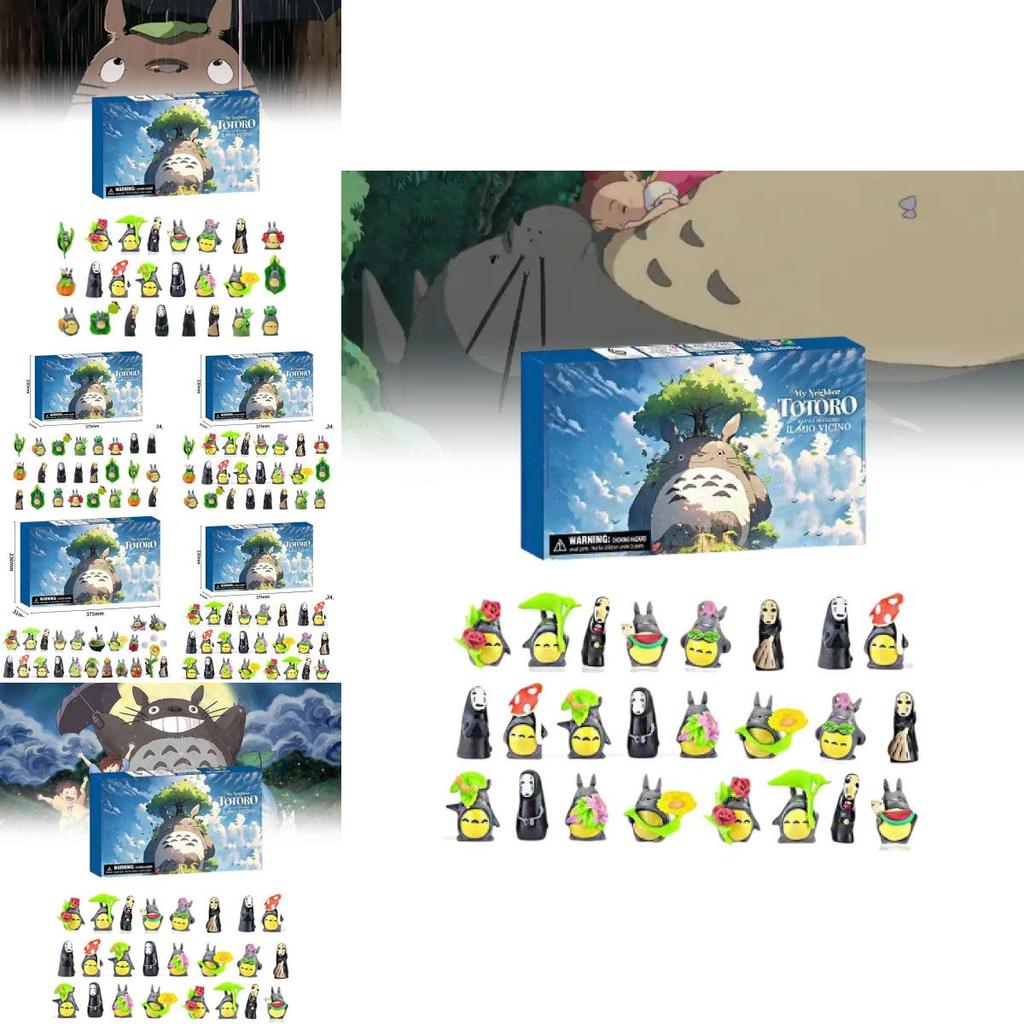 Enchanting Totoro Figurine Collection Featuring 24 Blind Box Sets With Unique Designs