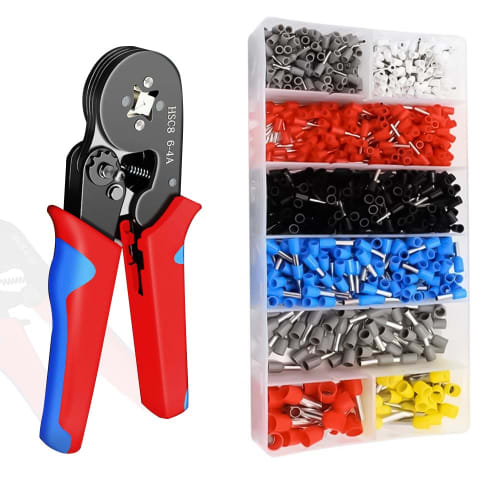 KASELIN Crimping Pliers Set, Carbon Steel Ferrule Crimping Tool, 0.25-10mm? Insulated Closure Terminals with Ferrules, Adjustable End Sleeves, 1200 PC