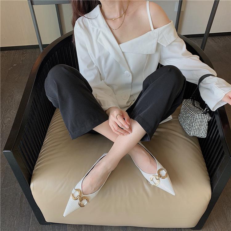 Fashion Flat Shoes for Women Spring Autumn 2025 New Pointed Flat Black Light Mouth Flat Heel Soft Sole Women's Shoes Plus Size 42 43 44