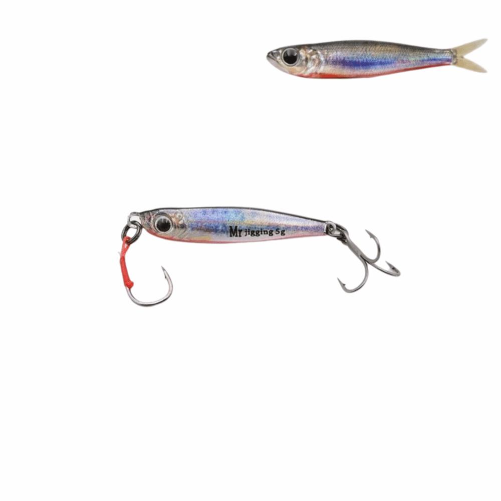 3D Bionics Design Mini Jig Lure Sequin Finish Micro Fishing Lure Fishing Spoon Lure  Stream Fishing 1.5g-Color 3