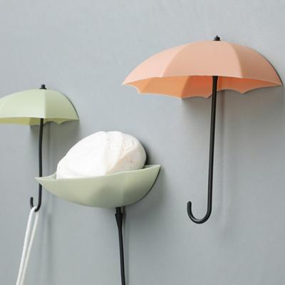 3 Stück Wandhaken Starke Tragfähigkeit Regenschirmform Design Einfach zu installieren Selbstklebender Haken Aufbewahrungsorganizer