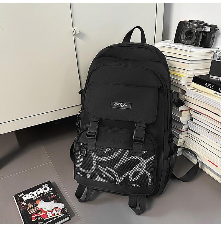 Schoolbag Japanese ins new high-value tooling style fresh and simple backpack couple lightweight travel large-capacity backpack