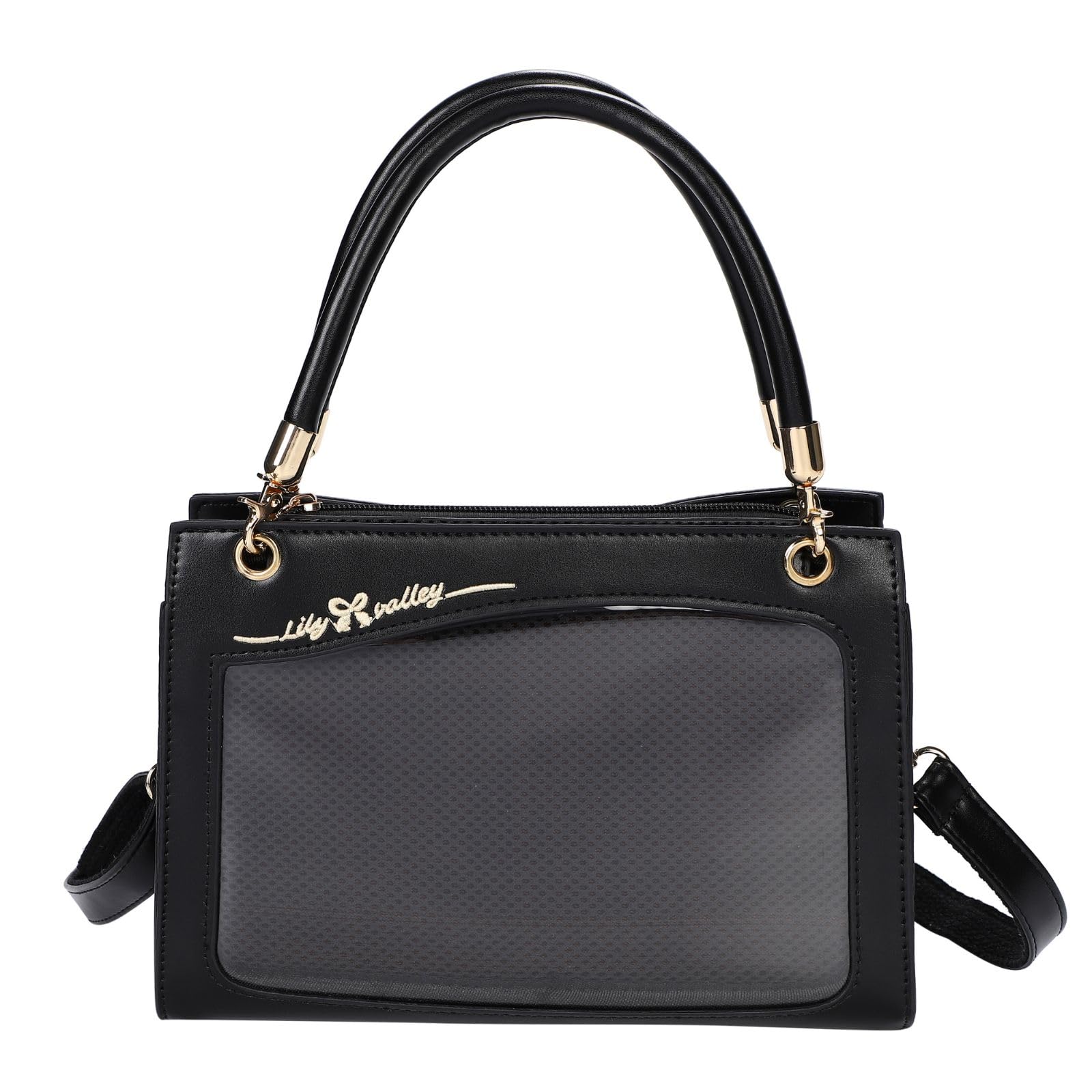 

Harujio Ita Pearl Ribbon Shoulder Otaku Blue Bag, Small, Mini, Bag, Stylish, Cute, Handbag, 2-Way, Bag, Popular, Black, White, (Black) чорний