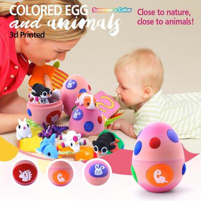 Ejderha Yumurtası Mini Hayvanlarla 3D Baskılı Hareketli Hayvan Figürinleri Yumurta İçinde Cep Hayvanı Fidget Oyuncak Çocuklar İçin Hediye Paskalya Sepeti Dolguları