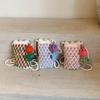 Handmade Crochet Tulip Phone Bag, Cute Color-Block Knitted Crossbody Purse for Women, Mini Shoulder Phone Pouch