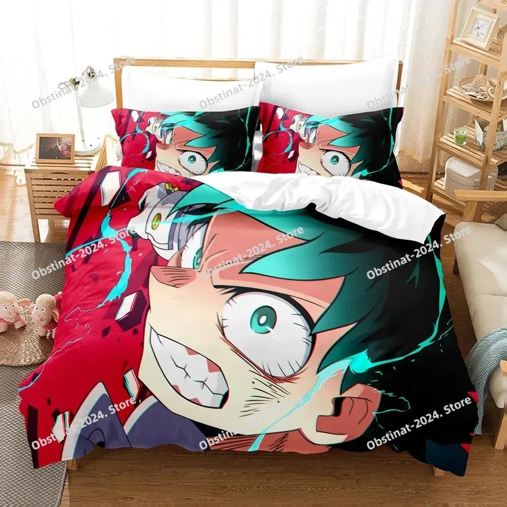 Anime My Hero Academia Beding Set Printed Bed Linen Set With Pilowcase Bed Soft Duvet Cover Soft Single Double Quen Super King-Sized Dimensionsd