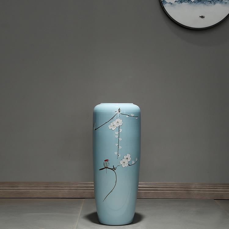 Large Retro Ceramic Floor Vase for Creative Dried Flower Arrangements In Living Room