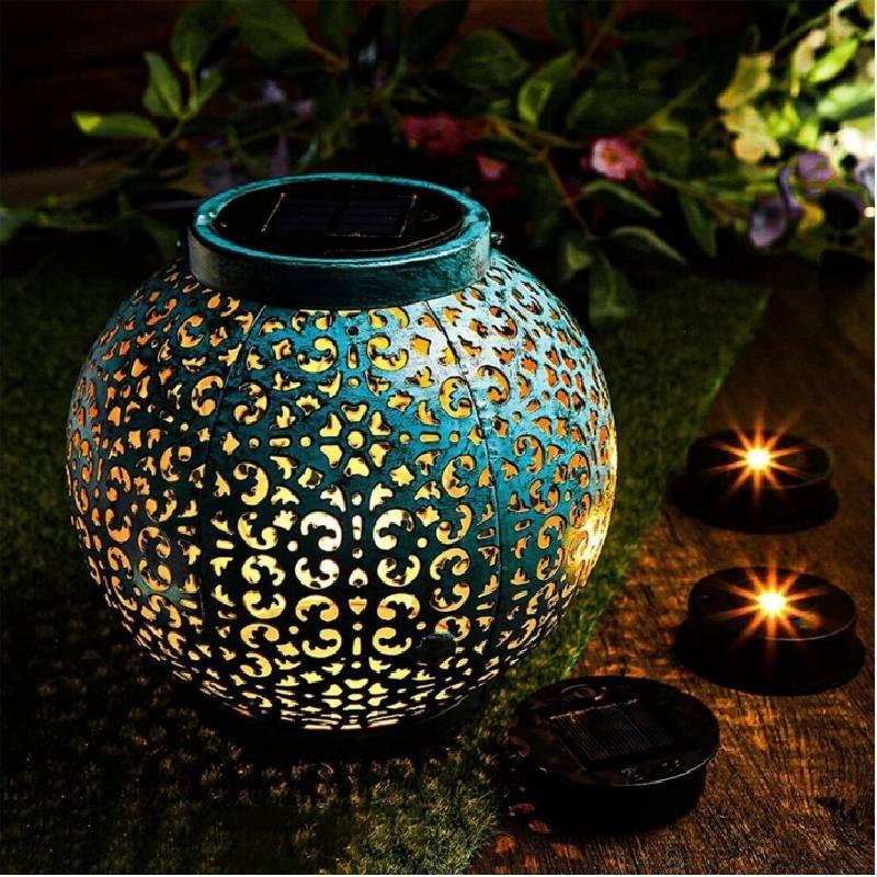 Elegant Solar Lantern Led Light For Outdoor Use With Stylish Hat And Garden Decor