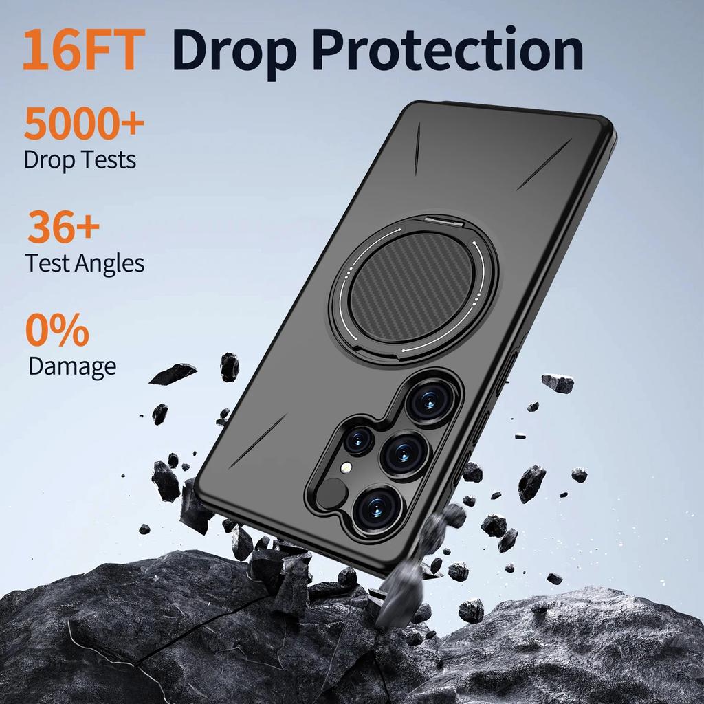 Ring Stand Protect Cover Case for Samsung Galaxy S25 FE A17 5G S23 Plus S24 Ultra A16 A26 A36 A56 A15 A14 A55 A35 Bag