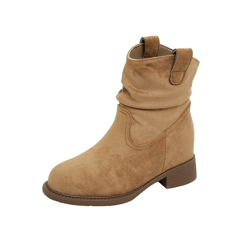 

Women s fashion not tired feet thick sole soft elastic comfort shock absorption non-slip casual sports Martin boots stacked boots 40 хаки