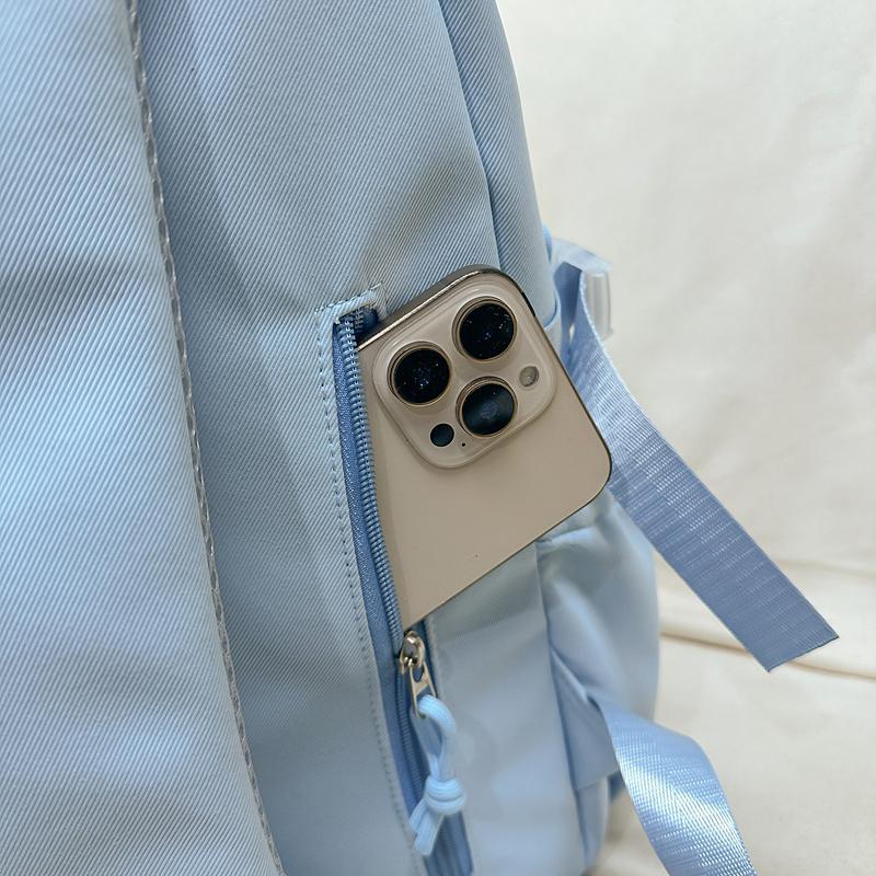 Contrast Color Backpack Junior High School Student Schoolbag Lightweight Large Capacity Backpack