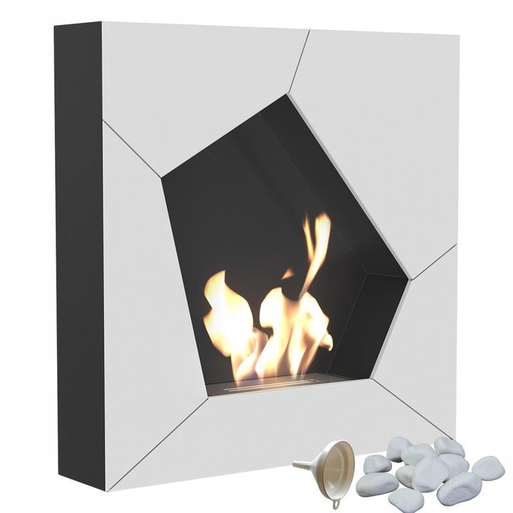 Wall Mounted Bioethanol Fireplace BALL TÜV White Set