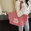 Large capacity tote bag women's striped canvas bag