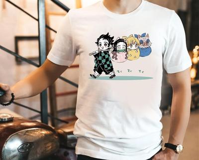 Adorable Demon Slayer Chibi T-Shirt – Tanjiro, Nezuko, Zenitsu, Inosuke Design Unisex T-Shirt