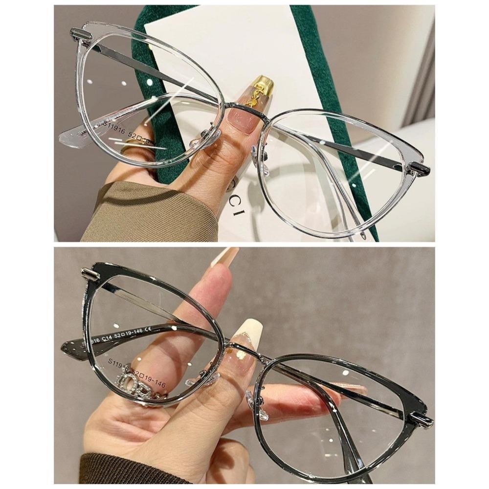 2PCS Cat Eye Frame Glasses Women Anti Blue Light Glasses Retro Optical Glasses
