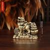 Brass Feng Shui Pixiu Statue Pair Exquisite Workmanship Lucky Ornament for Home Office Desktop Study Room Decor Gift