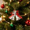 Thickened Electroplated Bell Christmas Ornament with Red Ribbon Bow, Small Jingle Gift Box Accessory Tree Hanging Decoration for Tree, Garland,