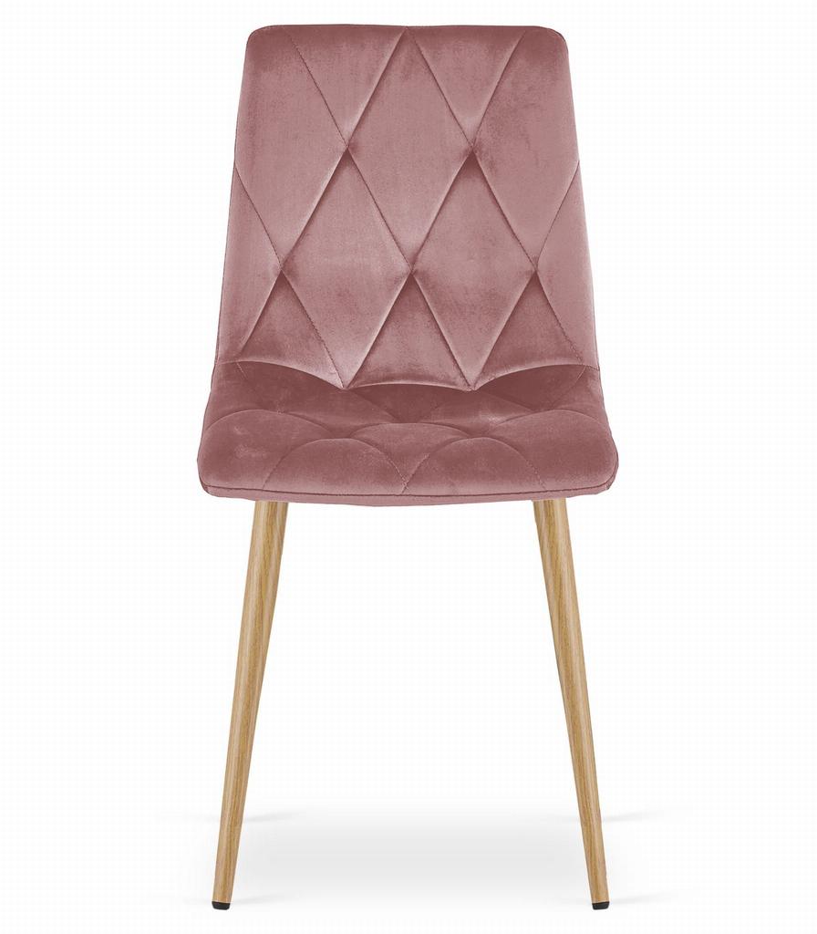 LIBRA Chair - Pink Velvet / Wood Color Legs X 2