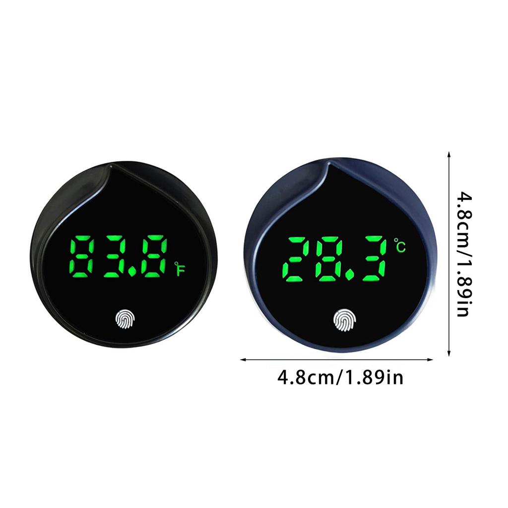 LED Fishtank Thermometers Small Size Temperature Measuring Meter with LED-Screen Stick On for Tanks