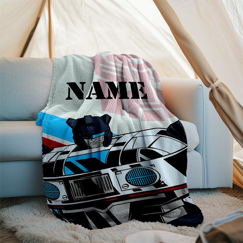 Personalized Custom Name Blanket - Gundam Print Design,Blanket for Sofa,Bed,Travel,Camping - Soft and Warm, Great Gift