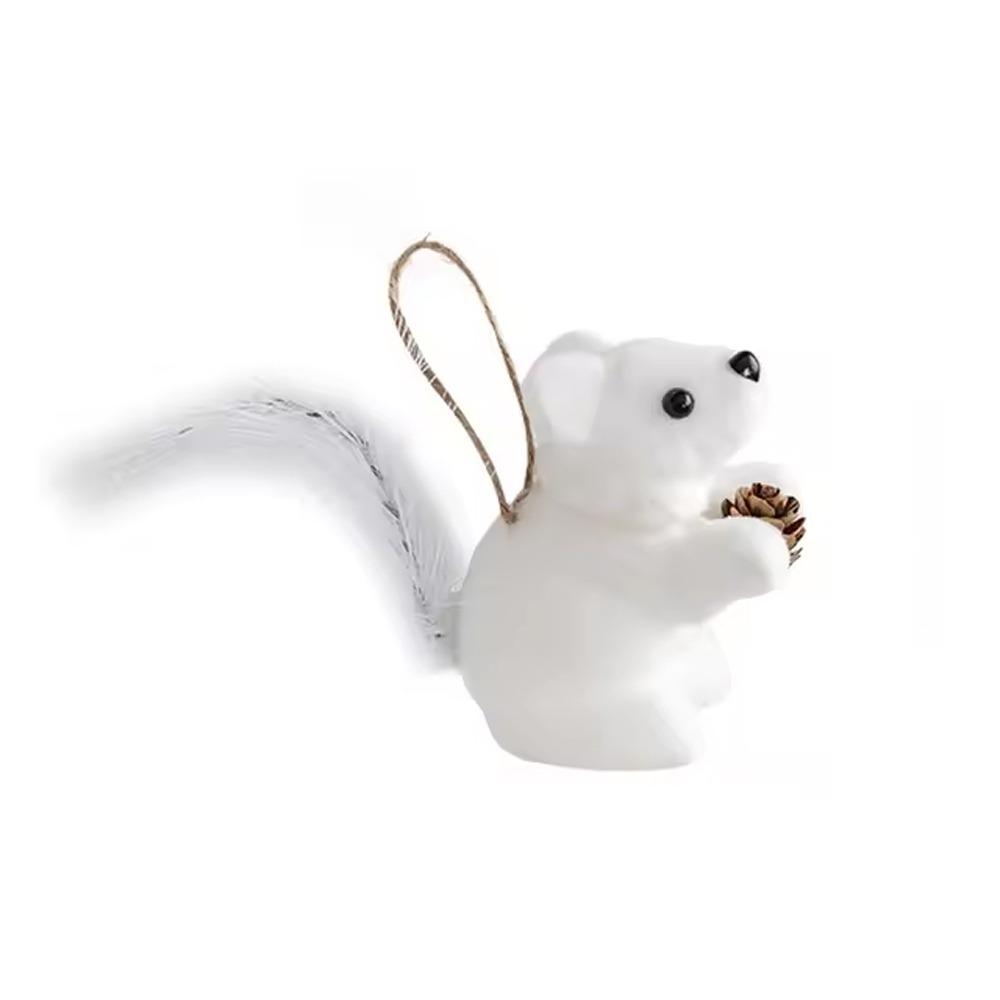 Cute Christmas Pinecone Squirrel Pendant Foam Flocking Simulation Squirrel Hanging Ornaments Exquisite Realistic