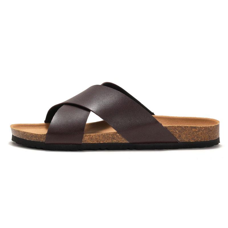Summer New Men's Cork Slippers Beach Shoes Student Cross with Water Loose Cool Slippers