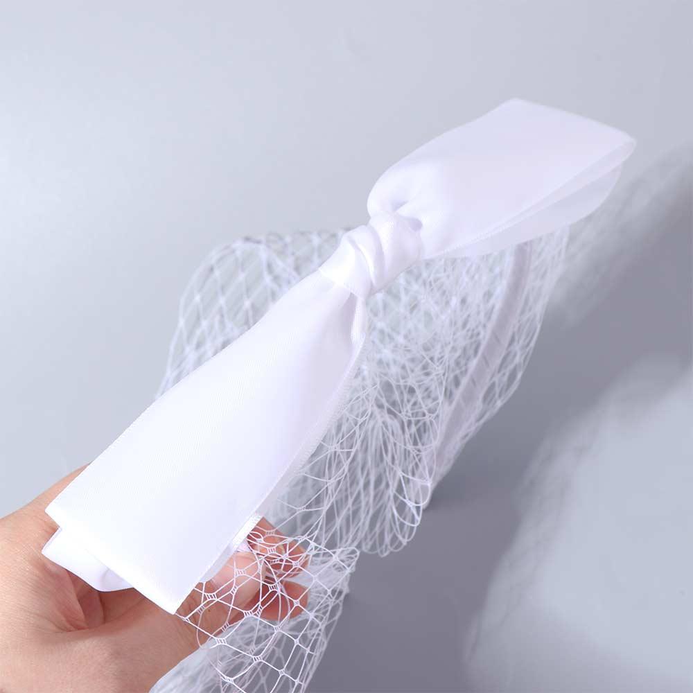 Satin Bow Bridal Headwear Elegant Wedding Headband New Bride Veils  Hair Accessories