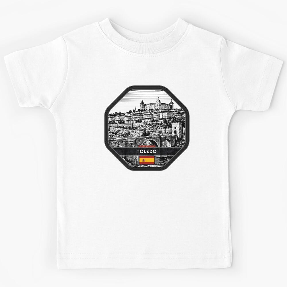 Toledo Spain Linocut Style Kids T-Shirt 120