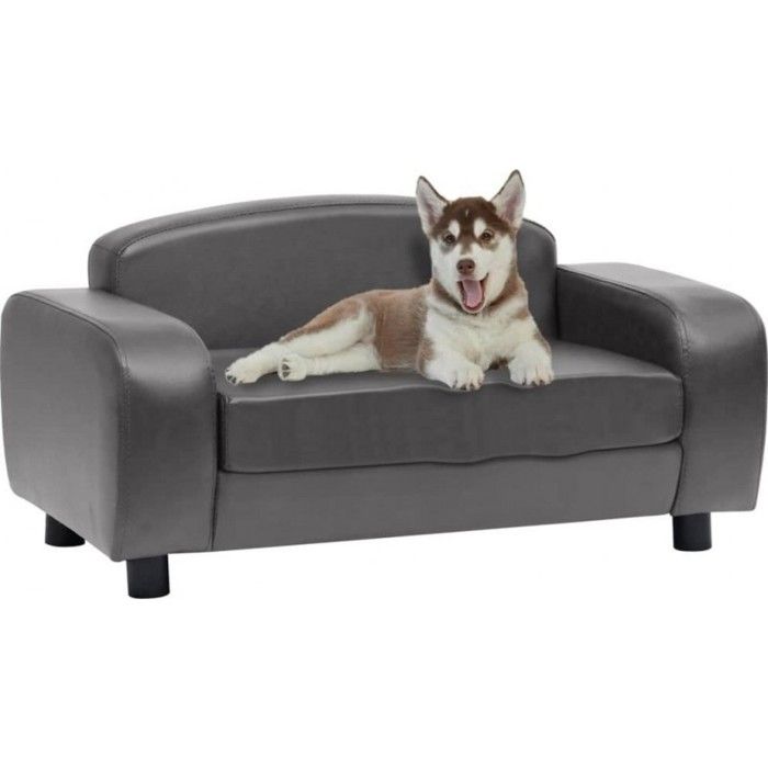 VidaXL Canapé pour Chien Gris 80x50x40 cm Similicuir Sofa pour Chat Animaux 170964