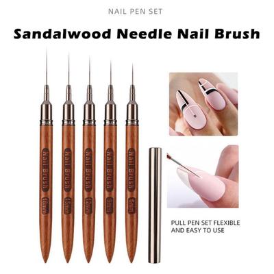 Pinceau Liner pour Ongles 6/9/12/15/18mm Pinceau de Peinture Professionnel pour Nail Art Design d'Ongles