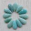 Beautiful Natural Amazon Stone long water drop cut faceted pendants for jewelry accessories making free shipping Wholesale 12pcs