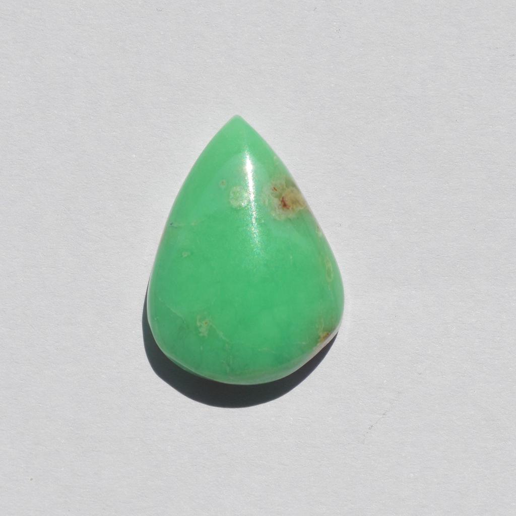 Natural Chrysoprase Gemstone Cabochon 16 Carats Size 23x17 MM Pear Shape, Jewelry Making Craft Supply