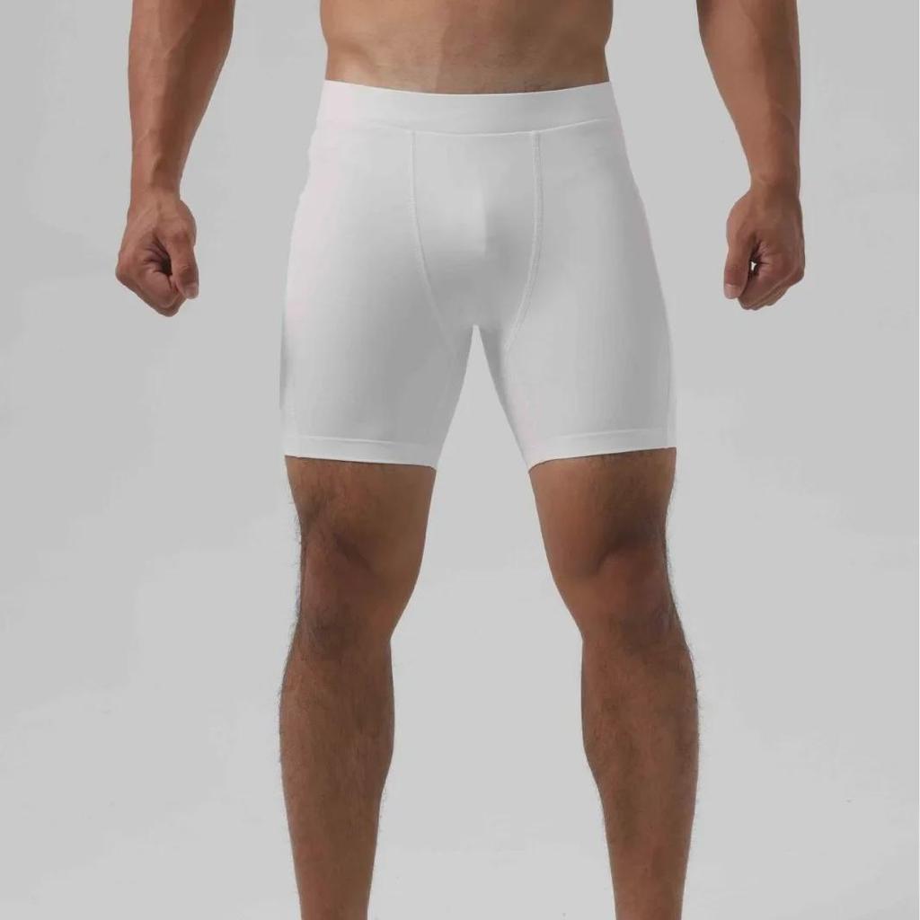 Men's Super Elastic Three-Quarter Ice Silk Tights with Pockets